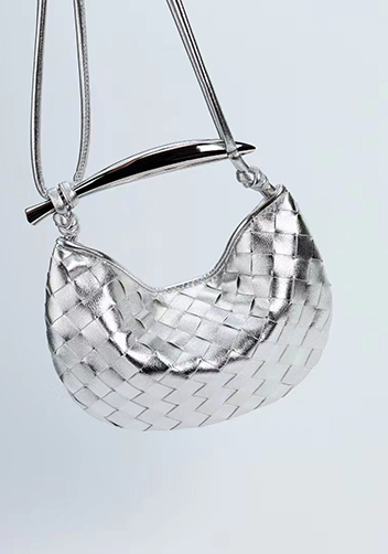 The Fish Handle Mini Bag Silver With Silver Handle