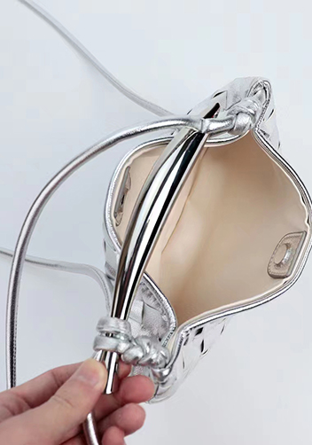 The Fish Handle Mini Bag Silver With Silver Handle