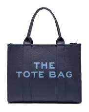 Tote Large Bag Vegan Leather Dark Blue