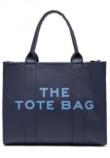 Tote Large Bag Vegan Leather Dark Blue