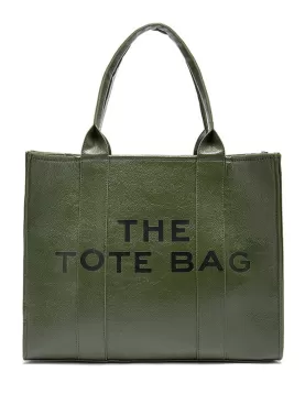 Tote Large Bag Vegan Leather Green