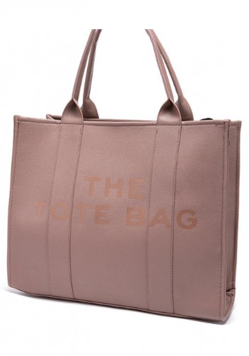 Tote Large Bag Vegan Leather Pinkish Brown