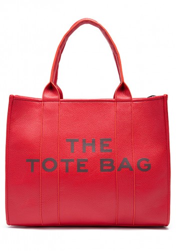 Tote Large Bag Vegan Leather Red