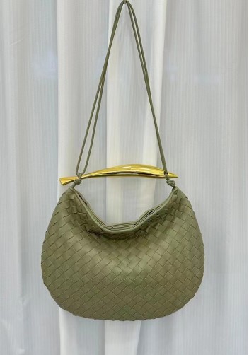 The Fish Handle Large Shoulder Bag Stone Green