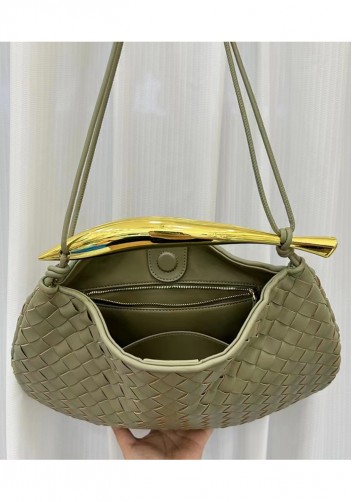 The Fish Handle Large Shoulder Bag Stone Green