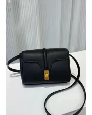 Shimanne Calfskin Shoulder Mini Bag Black
