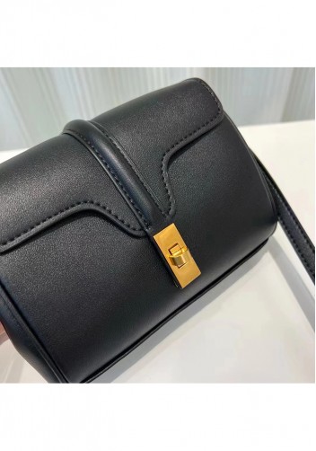 Shimanne Calfskin Shoulder Mini Bag Black