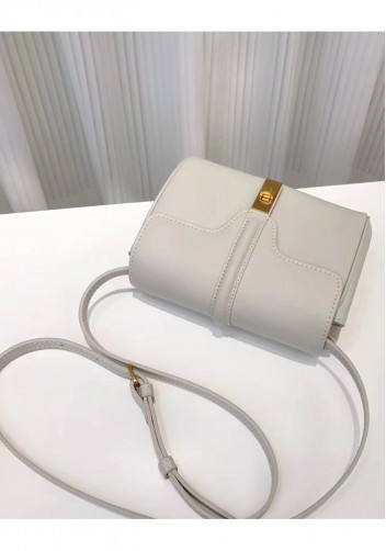 Shimanne Calfskin Shoulder Mini Bag Cream