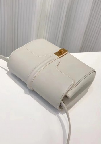 Shimanne Calfskin Shoulder Mini Bag Cream