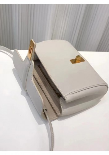 Shimanne Calfskin Shoulder Mini Bag Cream