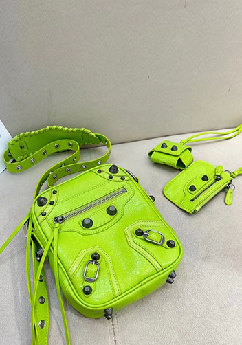 The Route 66 Brushed Leather Messenger Bag Green