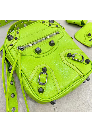 The Route 66 Brushed Leather Messenger Bag Green