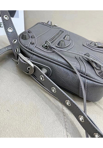 The Route 66 Brushed Leather Messenger Bag Grey