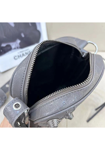 The Route 66 Brushed Leather Messenger Bag Grey