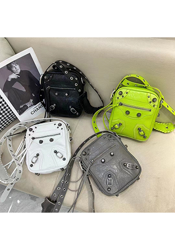 The Route 66 Brushed Leather Messenger Bag White