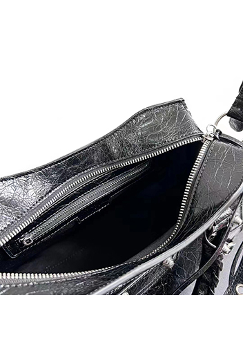 The Route 66 Brushed Leather Large Tote Black