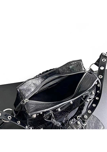 The Route 66 Brushed Leather Large Tote Black