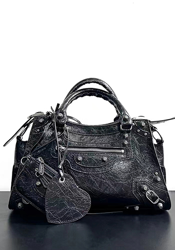 The Route 66 Brushed Leather Large Tote Black
