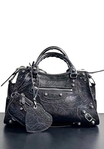 The Route 66 Brushed Leather Large Tote Black