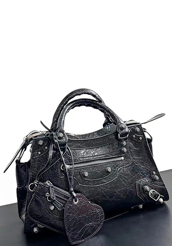 The Route 66 Brushed Leather Large Tote Black