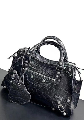 The Route 66 Brushed Leather Large Tote Black