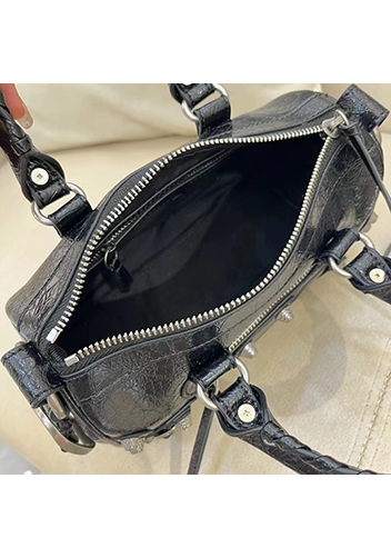 The Route 66 Brushed Leather Mini Bag Black