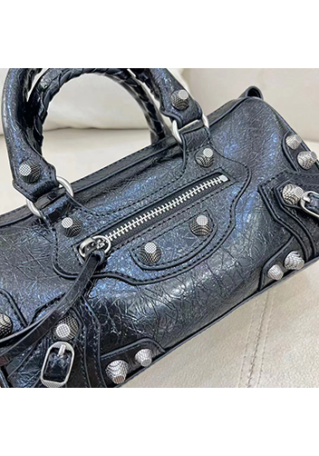 The Route 66 Brushed Leather Mini Bag Black