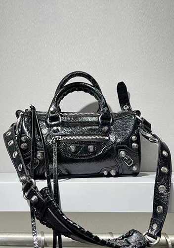 The Route 66 Brushed Leather Mini Bag Black