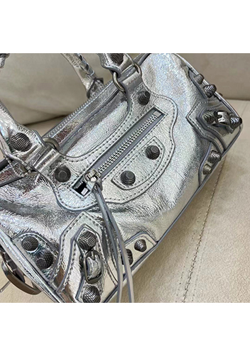 The Route 66 Brushed Leather Mini Bag Silver