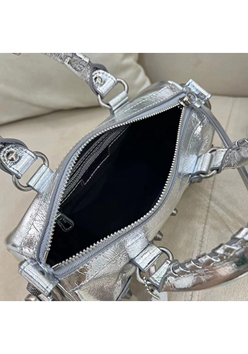 The Route 66 Brushed Leather Mini Bag Silver