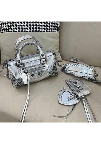 The Route 66 Brushed Leather Mini Bag Silver