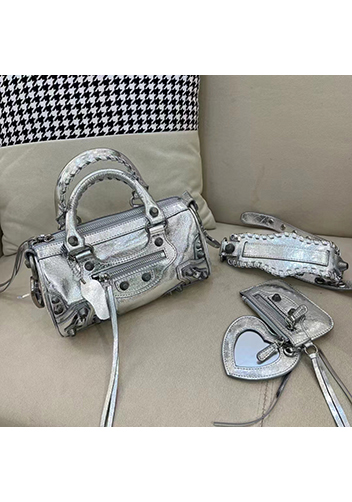 The Route 66 Brushed Leather Mini Bag Silver
