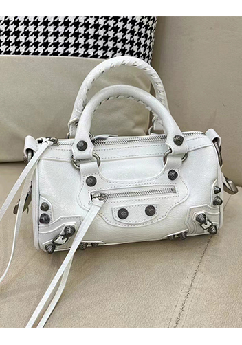 The Route 66 Brushed Leather Mini Bag White