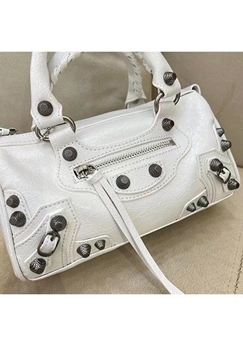 The Route 66 Brushed Leather Mini Bag White