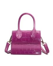 Small Is Beautiful Mini Bag Croc Vegan Leather Gradient Hot Pink