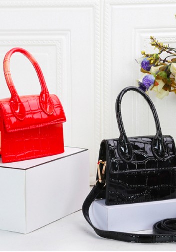Small Is Beautiful Mini Bag Croc Vegan Leather Black