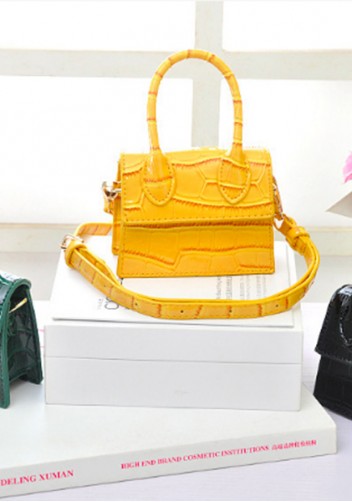 Small Is Beautiful Mini Bag Croc Vegan Leather Black