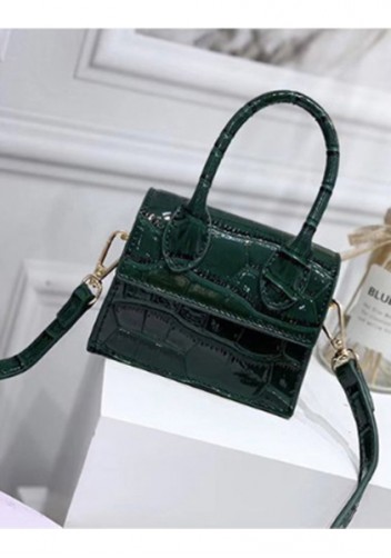 Small Is Beautiful Mini Bag Croc Vegan Leather Green