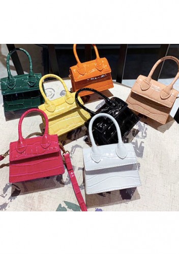 Small Is Beautiful Mini Bag Croc Vegan Leather Green