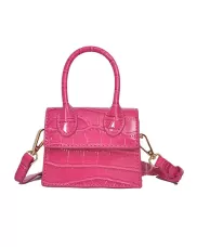Small Is Beautiful Mini Bag Croc Vegan Leather Hot Pink