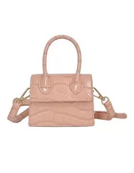 Small Is Beautiful Mini Bag Croc Vegan Leather Pink