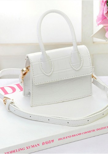 Small Is Beautiful Mini Bag Croc Vegan Leather White