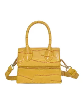 Small Is Beautiful Mini Bag Croc Vegan Leather Yellow