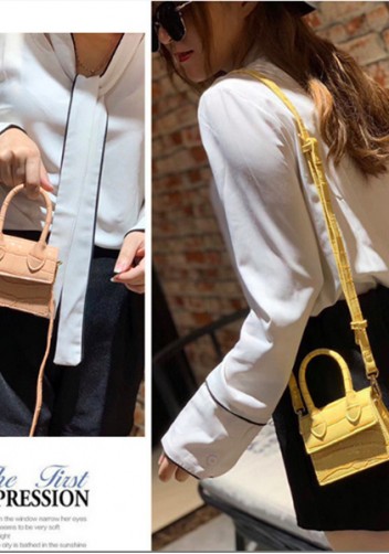 Small Is Beautiful Mini Bag Croc Vegan Leather Yellow