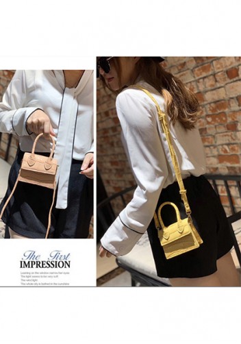 Small Is Beautiful Mini Bag Croc Vegan Leather Yellow