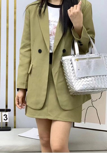 Mia Woven Leather Flip Flap Tote Silver