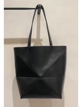 Adrienne Patchwork Leather Tote Black