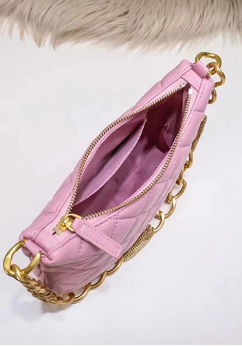 Adele Lambskin Chain Hobo Pink