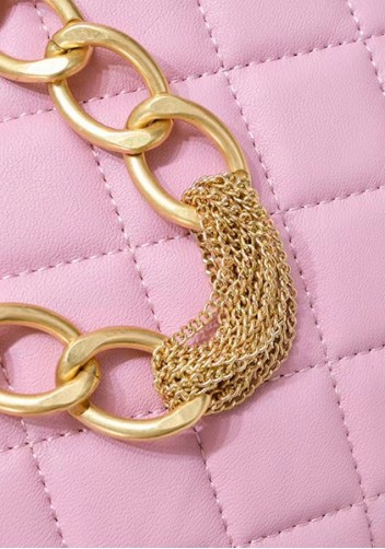 Adele Lambskin Chain Hobo Pink