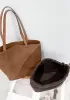 Adrienne Patchwork Suede Leather Tote Camel